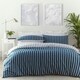 image 1 of Harvard Stripe Print Duvet Cover Set - Double - Blue
