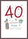 image 2 of AGE 40th BIRTHDAY CARD GLITTER NUMBER 40 MALE MORDEN CARD