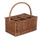 image 1 of Wicker Double Steamed 6 Bottle Carrier Drinks Basket