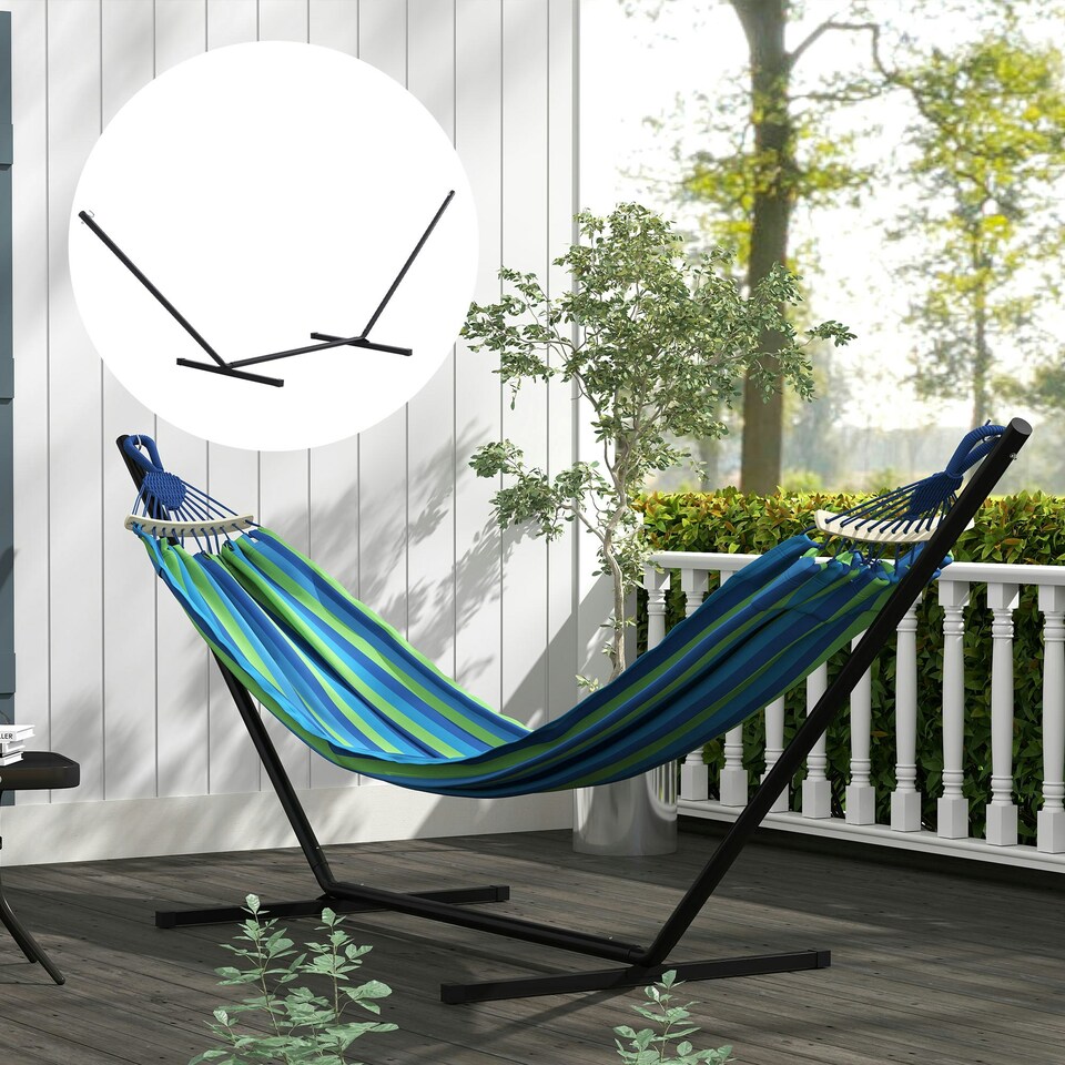 image 1 of Outsunny 3.6m Long Metal Hammock Stand Frame Replacement Garden Outdoor Patio 