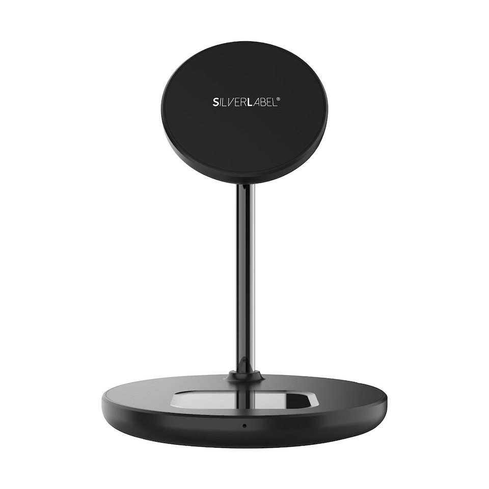 image 1 of SilverLabel 2 in 1 Wireless Charging Stand Black