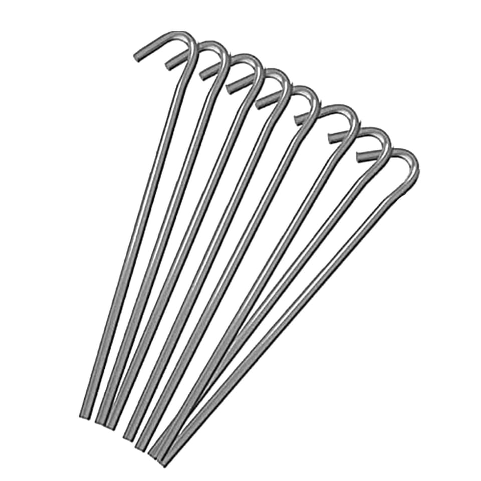 image 1 of Keplin Galvanised Steel Alloy Tent Pegs 9 Inch Heavy Duty for Camping and Garden
