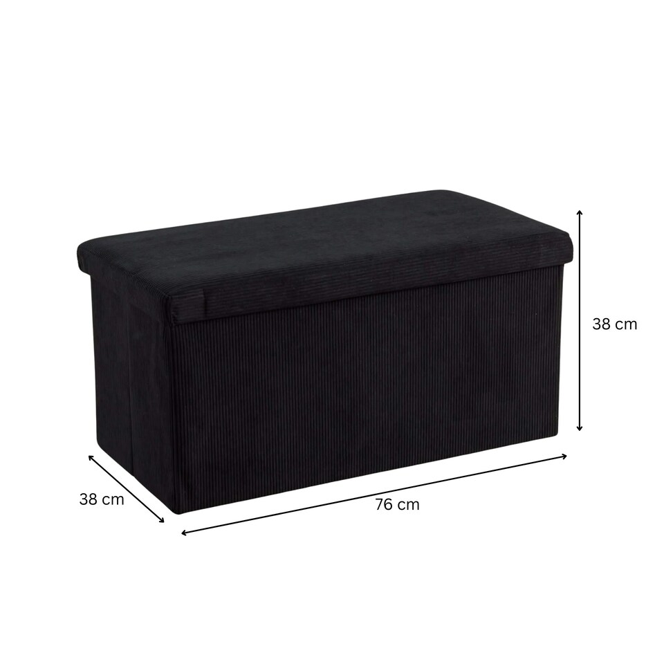 image 1 of Malmo Lift-Up Storage Ottoman Chest Box Black