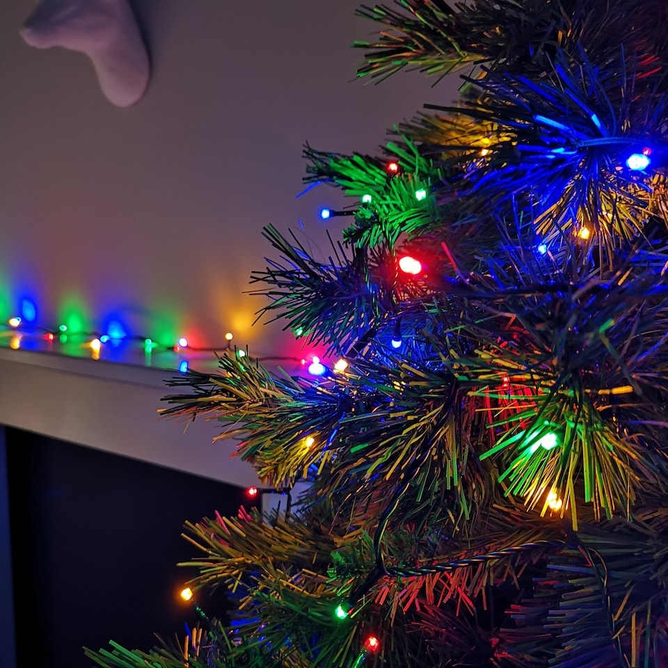 image 1 of 200 LED 16m Indoor Outdoor Christmas Multi Function Mains Operated String Lights with Timer in Multicoloured