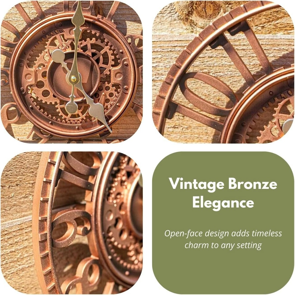 image 1 of Marco Paul 30cm Bronze Open Face Wall Clock Bronze