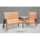 image 3 of Wooden 3 Seat Angled Companion Set With 1 x Bench Cushion Green,1 x Chair Cushion Green & 1 x Fitted Cover