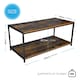image 3 of Coffee Table Rustic Wooden Brown Grain Finish Living Room Storage Shelf 2 Tier Brown