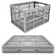 image 3 of 10 x 32 Litre Multipurpose Foldable Stacking Crates Complete With Handles Perfect For Storage Grey