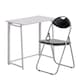 image 1 of Harbour Housewares Deluxe Folding Wooden Desk & Chair Set - Lilac/Black | White | Lilac/Black