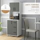 image 6 of HOMCOM Modern Kitchen Cupboard Storage Organiser Microwave Cabinet Grey