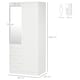 image 5 of HOMCOM 2 Door 3 Drawer Mirrored Wardrobe with Hanging Rail, Modern Clothes Storage Cupboard with Mirror, Drawers and Adjustable Shelves for Bedroom, 80 x 50 x 180 cm, White