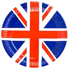 Union Jack Round Paper Plates 23cm - Pack of 10