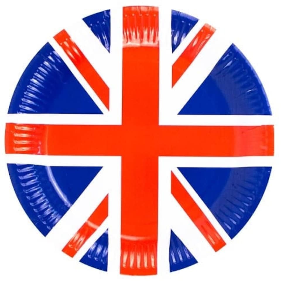 Union Jack Round Paper Plates 23cm - Pack of 10