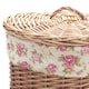 image 2 of Small Light Steamed Round Laundry Baskets with Garden Rose Lining | Multi | Garden Rose