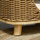 image 9 of PawHut Elevated Design Wicker Cat House with Washable Cushion, Light Brown