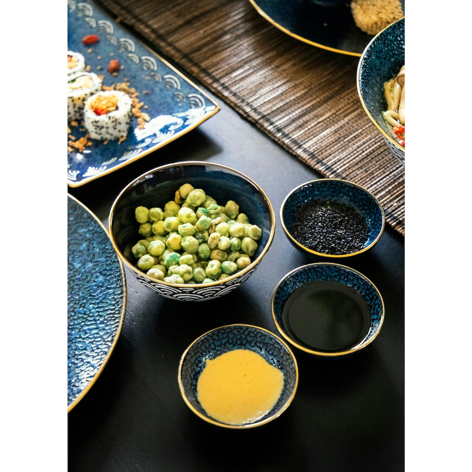 image 1 of Mikasa Satori Porcelain Miso Serve Bowls 11.5cm Blue