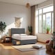 image 1 of York Plush Bed With Mattress, 2 Drawers Same Side & Headboard