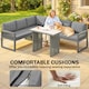 image 5 of Outsunny 4 Piece Rattan Garden Furniture Set with 3 Loveseats, Table, Grey | Grey | Light grey | 225 x 172 x 72 cm