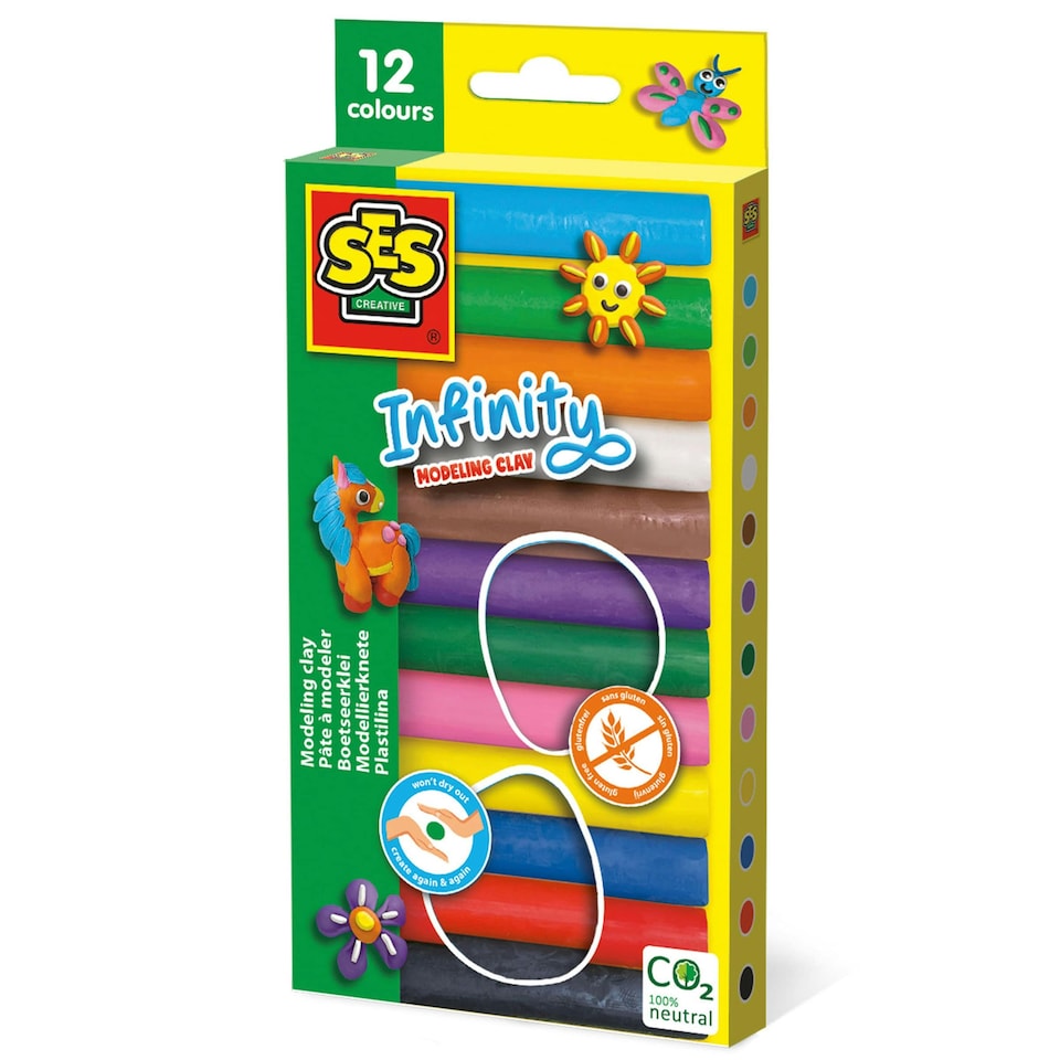 image 1 of SES Creative Infinity Modelling Clay 12 pack 180g