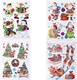 image 1 of 3D Christmas Window Stickers Colourful - 4 Assorted Sheets Clings Reusable Glass Snowflakes Sticker Christmas Scene, PVC