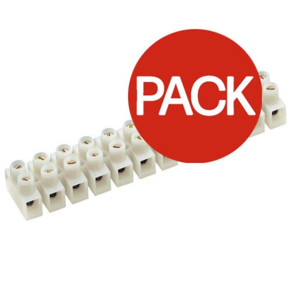 Dencon Cable Connection Strip (Pack of 10) - White - One Size (UTST8219)