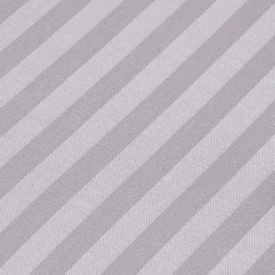 image 1 of Homescapes Grey Egyptian Cotton Satin Stripe Flat Sheet 330 TC, Double Grey | Double