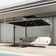 image 3 of Outsunny 3.5x3 m Garden Cantilever Parasol with Solar LED Lights and Centre Light, UPF50 Aluminium Patio Umbrella, Hanging Sun Shade with Cross Base, Crank Handle | Black | Black