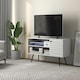 image 2 of HOMCOM TV Unit for 50" TVs with 2 Open Shelves, Door and 2 Cable Holes
