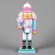 image 4 of 25cm Pink Wooden Nutcrackers Soldiers King Drummer Christmas Ornament 4pcs Set