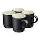 image 2 of Cooks Professional 4 Piece Mug Set |  Durable Dishwasher Safe Stoneware | 350ml | Black | Black | 4