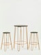 image 5 of Interiors by Premier Set of 3 Gold Frame Bar Table Stool Set , Hairpin Stool for Kitchen Counter, Elm Wood Metal Frame Stool
