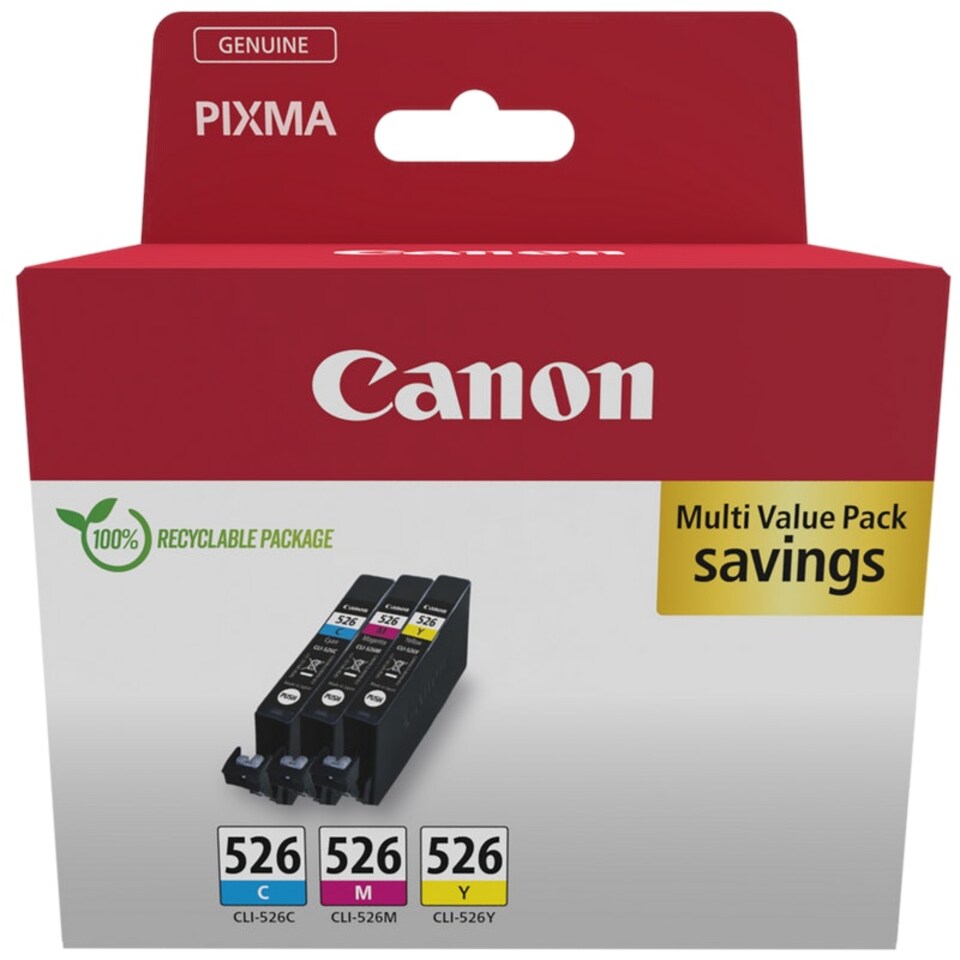 image 1 of Canon CLI526 C/M/Y Colour Ink Cartridge Multipack Multi