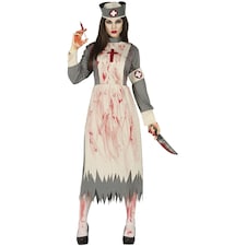 Fiestas Guirca Womens/Ladies Dead Nurse Costume Set | Grey | Grey/Beige | 14-16 | 1