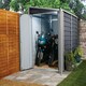 image 2 of 9 x 6 ft Trimetals Titan 960 Pent Roof Metal Shed - Double Door Grey