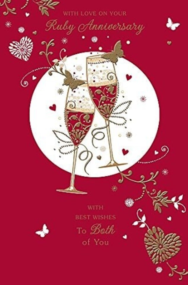 image 1 of Ruby 40th Anniversary - Congratulations Both of You 40 Year Greeting Card