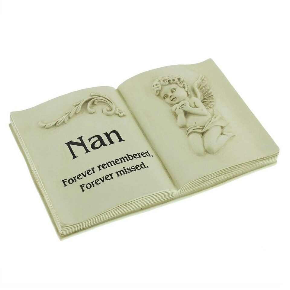 Graveside Memorial Remembrance Block Book Plaque NAN 18x11x5cm