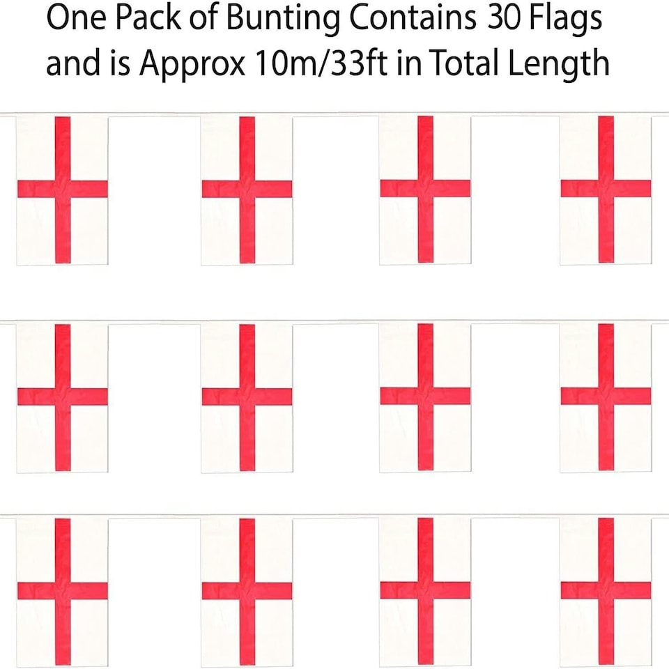 image 1 of St. George Bunting (10m, 30 Flags) Multi