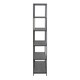 image 3 of Seaford Black Metal Large Asymmetrical Bookcase with 5 Black Shelves