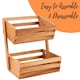 image 4 of Two-Tier Wooden Vegetable Basket & Fruit Storage Rack – Freestanding Countertop Food Storage Bowl for Kitchen Organisation