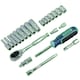 image 5 of 1/4" Drive 23pc Metric Socket Set Shallow Deep Sockets Ratchet Extensions UJ