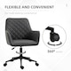 image 4 of Vinsetto Home Office Chair Leather-Feel Fabric Swivel Chair with Armrests Grey