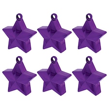 Purple Star Balloon Weights - Pack of 6