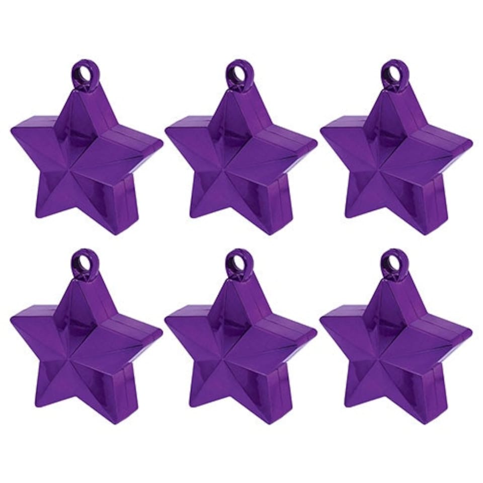 Purple Star Balloon Weights - Pack of 6