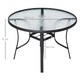 image 5 of Outsunny 106cm Round Garden Dining Table with Parasol Hole Tempered Glass Top Steel Frame