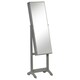 image 1 of HOMCOM Mirrored Jewellery Cabinet Lockable Jewellery Organiser Grey