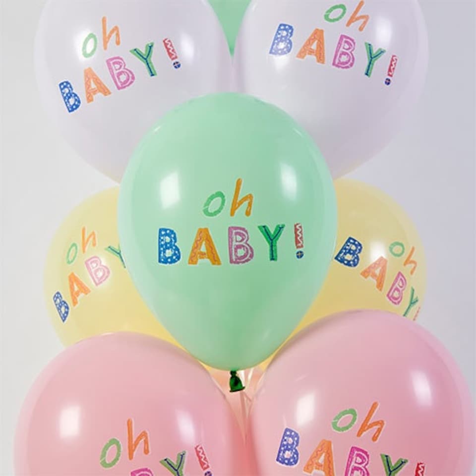 image 1 of Sweet Oh Baby Pastel Latex Balloons 33cm / 13 in - Pack of 6