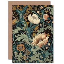 Flowers Leaves Modern Nouveau Mothers Day Thank you Birthday Card
