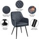image 4 of Yaheetech Set of 2 Upholstered Dining Chairs with Velvet Fabric Grey | Dark Grey