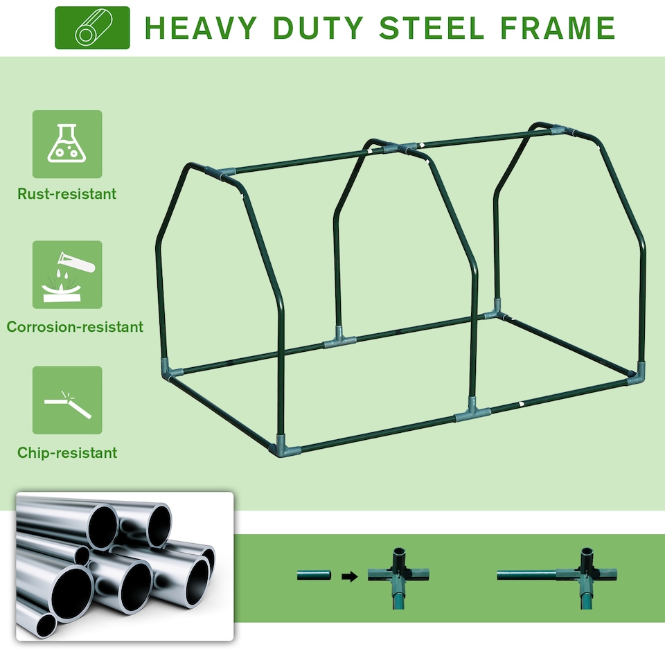 image 1 of Outsunny Mini Greenhouse Grow House Steel Frame White 99 x 71 x 60cm