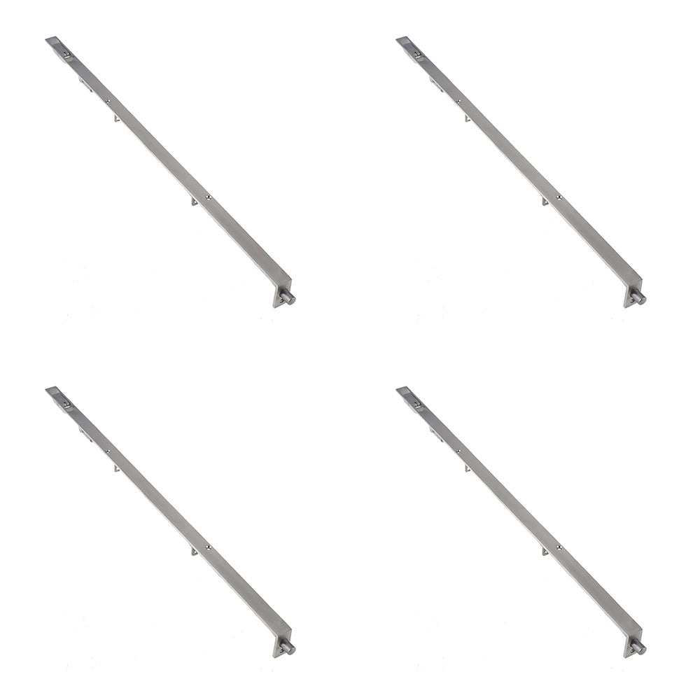 4 PACK Premium Stainless Steel Flush Bolts for Double Doors - 609x20mm Satin Finish